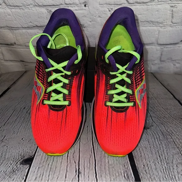 Saucony Vibrant Neon Guide 14 Running Shoes Sz 8