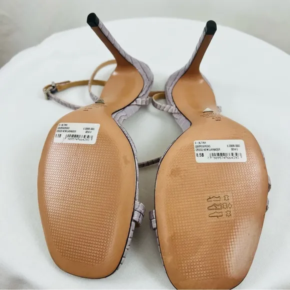 Schutz Altina Lavender Faux Vegan Crocodile Leather Strap Heels Women’s Sz 8.5B