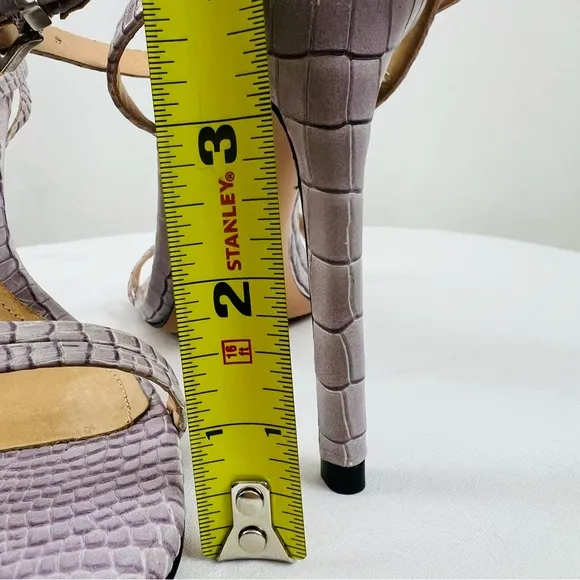 Schutz Altina Lavender Faux Vegan Crocodile Leather Strap Heels Women’s Sz 8.5B