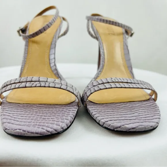 Schutz Altina Lavender Faux Vegan Crocodile Leather Strap Heels Women’s Sz 8.5B