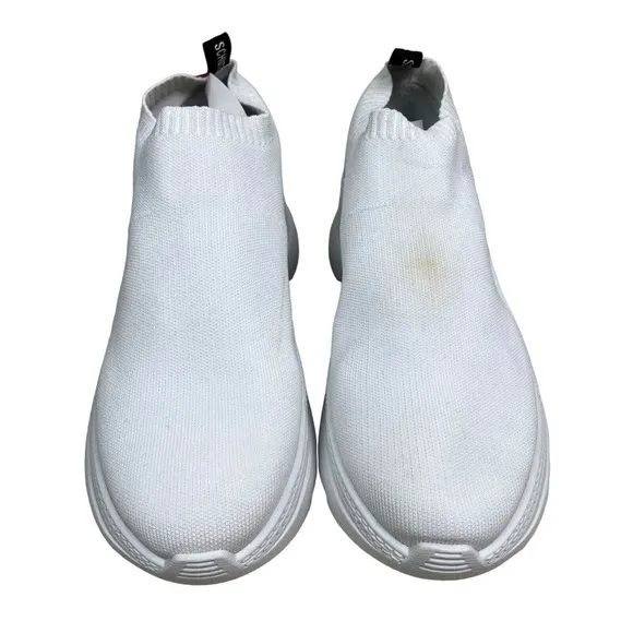 Schutz Evilyse Sneaker Laceless Elastic Trim‎ Slip On Cushioned White Women 10B