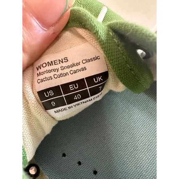 SeaVees Womens Monterey Recycled Cotton Canvas Sneaker Shoes 9 Classic Cactus