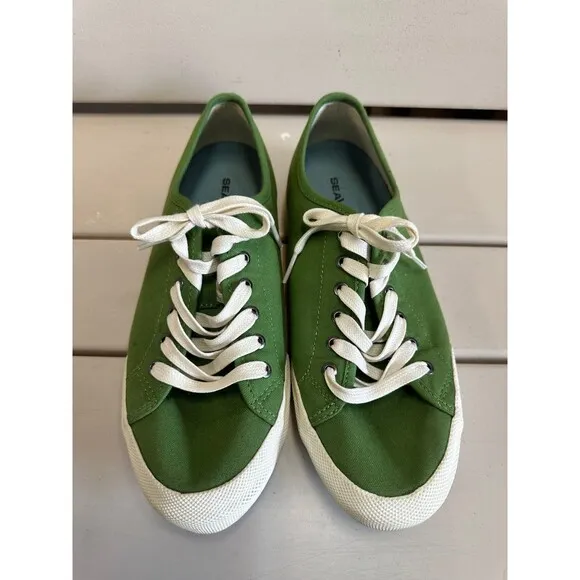 SeaVees Womens Monterey Recycled Cotton Canvas Sneaker Shoes 9 Classic Cactus