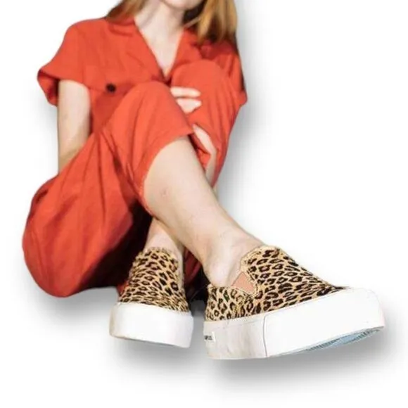 SeaVees Baja Platform Mulholland Cowhide Shoe Sneaker Leopard Women’s 8.5