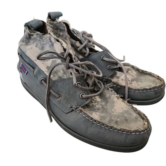 Sebago Docksides Men's Boat Shoes Green Leather Size 9.5 M