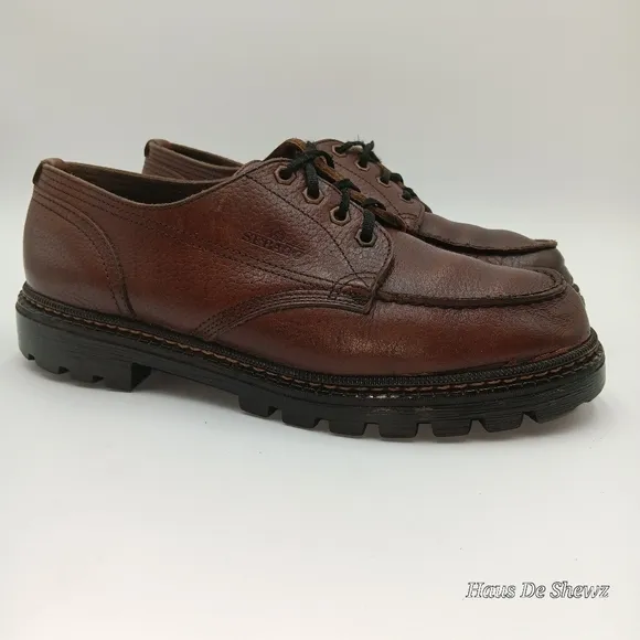 Sebago Handsewns Schooner Saddler's Leather Boat Shoes Tan Brown Men’s Size 10.5