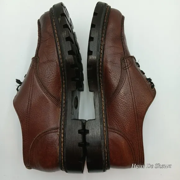 Sebago Handsewns Schooner Saddler's Leather Boat Shoes Tan Brown Men’s Size 10.5