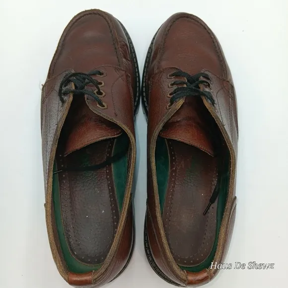 Sebago Handsewns Schooner Saddler's Leather Boat Shoes Tan Brown Men’s Size 10.5