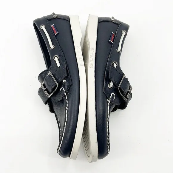 Sebago womens docksides navy blue leather Boat Shoes size 8.5 Portland
