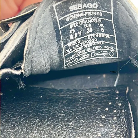 Sebago womens docksides navy blue leather Boat Shoes size 8.5 Portland