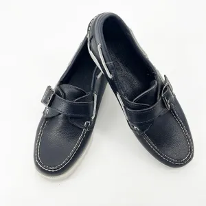 Sebago womens docksides navy blue leather Boat Shoes size 8.5 Portland