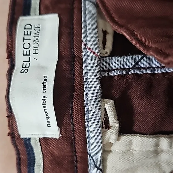 Selected homme pants slim straight new paris flex pants bitter chocolate 38 X 32