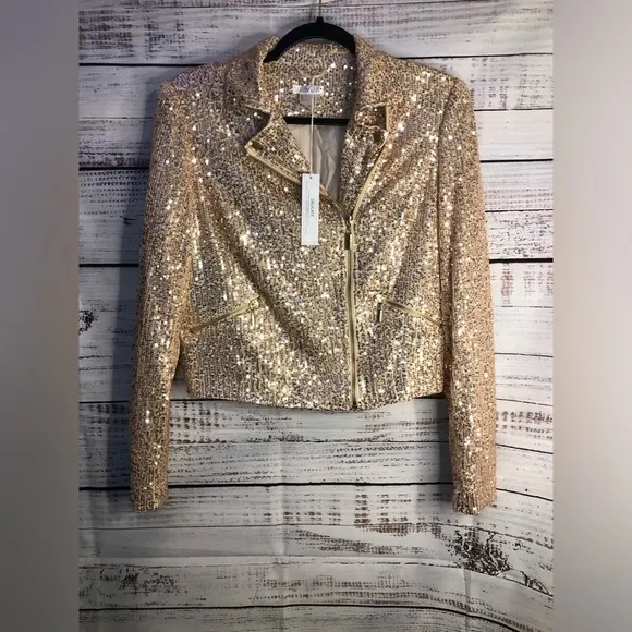 Sequin All Over Pink Crop Blazer