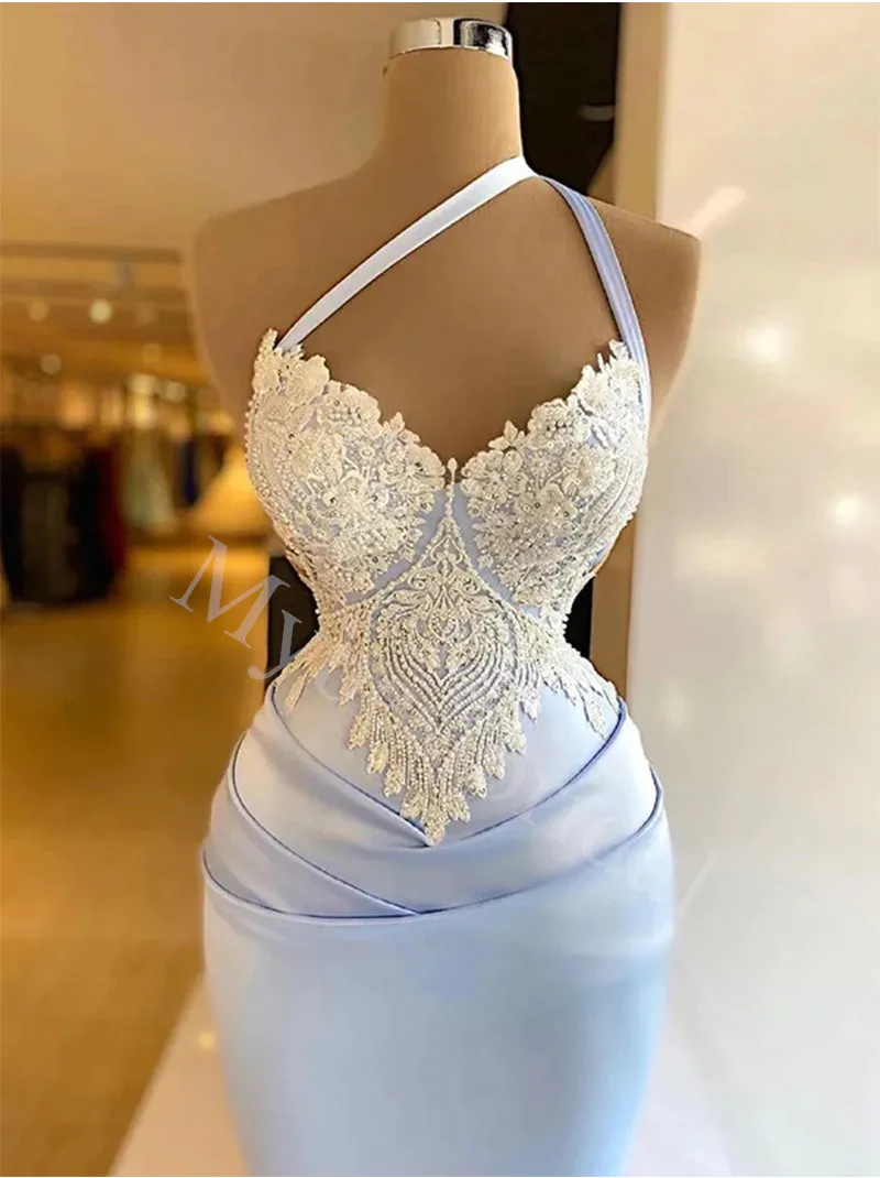 Sexy V-neck One shoulder Mermaid Prom Dresses,PDS0879