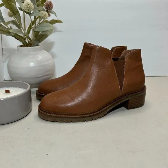 Seychelles Heart of Gold Bootie Cognac Ankle Boots Shoes Brown Women's 6.5 NWOB