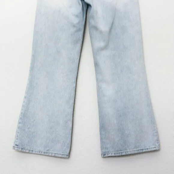 Shona Joy Cortona High Waist Rise Cropped Flared Denim Jean Light Blue 4 $280