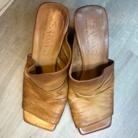 SHOTO fine Italian leather heeled sandals