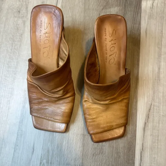 SHOTO fine Italian leather heeled sandals