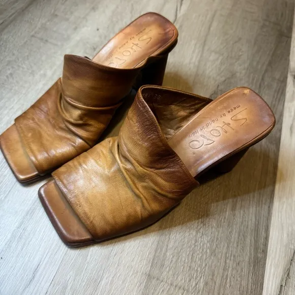 SHOTO fine Italian leather heeled sandals