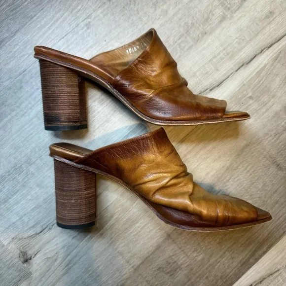 SHOTO fine Italian leather heeled sandals