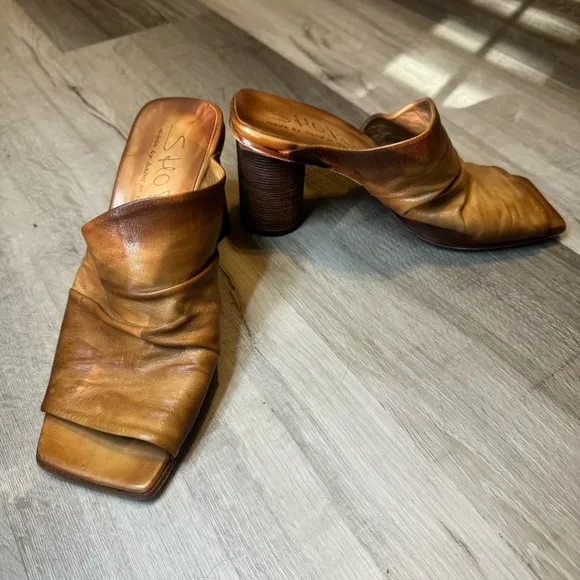 SHOTO fine Italian leather heeled sandals
