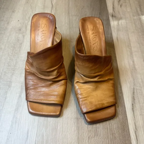 SHOTO fine Italian leather heeled sandals