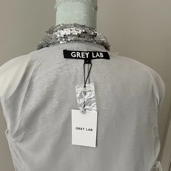 Silver Sequin Jacket with Bag