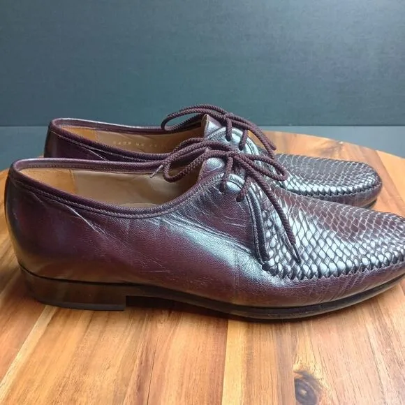 Sioux Germany Handcrafted Mens Shoes UK 8 Brown Woven Brown‎ Leather Brogue Moc