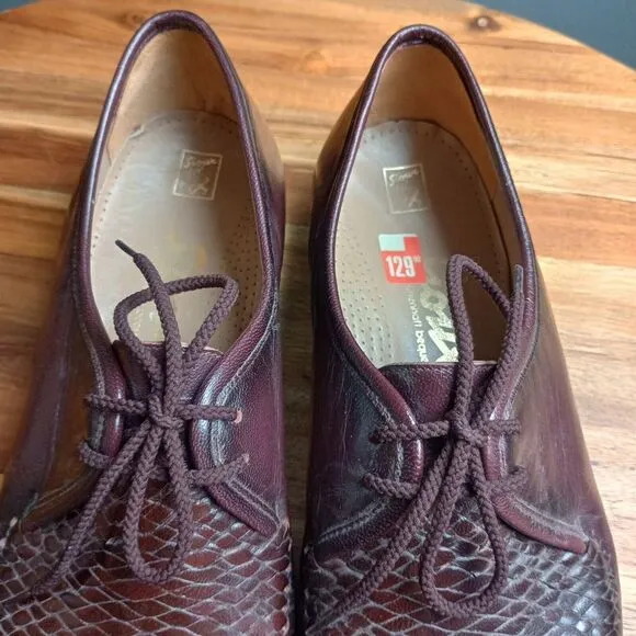 Sioux Germany Handcrafted Mens Shoes UK 8 Brown Woven Brown‎ Leather Brogue Moc