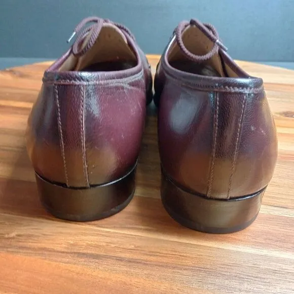Sioux Germany Handcrafted Mens Shoes UK 8 Brown Woven Brown‎ Leather Brogue Moc