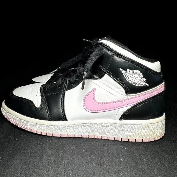 Size 4 - Nike Air Jordan 1 Mid GS White Light Arctic Pink Men's Shoes