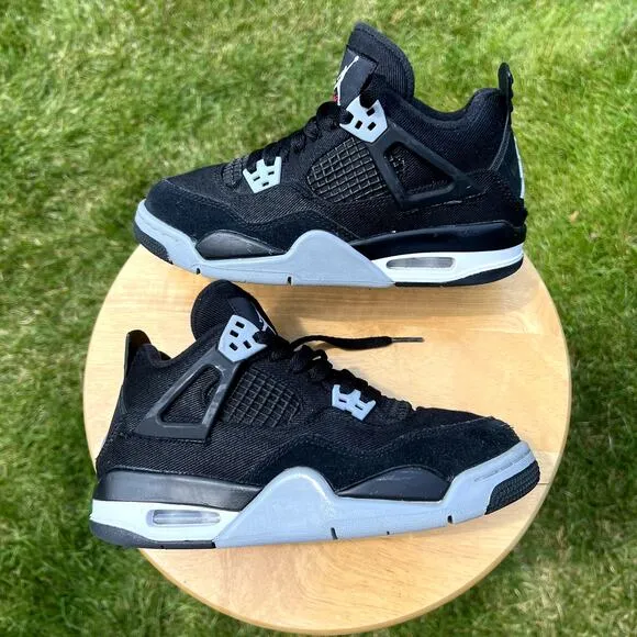 Size 4.5 - Nike Air Jordan 4 Retro SE GS Black Canvas Men's Shoes - Ships Now