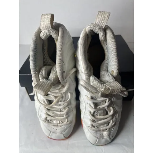Size 7Y - Nike Little Posite One Mid Fruity Pebbles White Leather (644791-100)