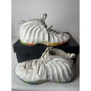 Size 7Y - Nike Little Posite One Mid Fruity Pebbles White Leather (644791-100)