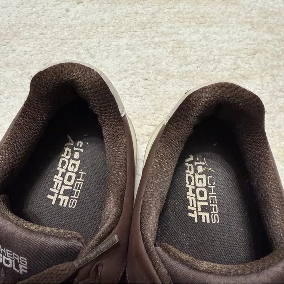 Skechers Go Golf Relaxed Fit Drive 5 LX Shoes Brown Spikeless Goodyear Size 10