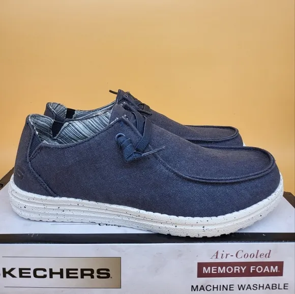 Skechers Men's Relaxed Fit Slip-On Melson - Chad Shoes in Navy