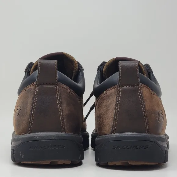 Skechers Men's Segment Rilar Brown Leather Shoes Relaxed 64260EW Size 10.5 W
