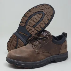 Skechers Men's Segment Rilar Brown Leather Shoes Relaxed 64260EW Size 10.5 W