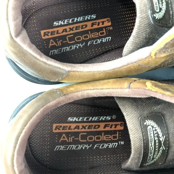 Skechers Men's Size 10.5 Larson Nerick Relaxed Fit Brown Leather Sneakers 64833