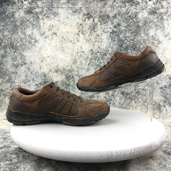 Skechers Men's Size 10.5 Larson Nerick Relaxed Fit Brown Leather Sneakers 64833