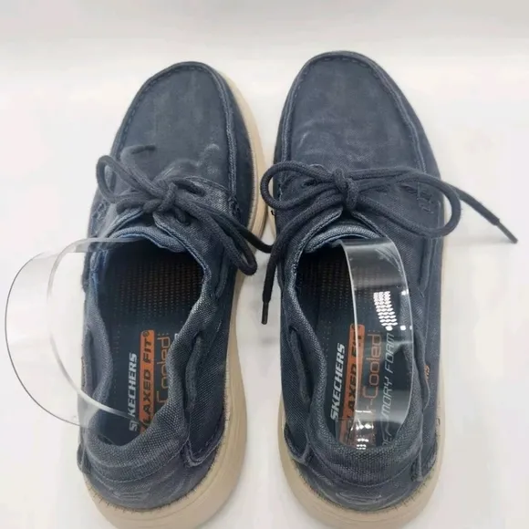 Skechers Mens Status 2.0 Lorano Navy Blue Lace Up Shoes Size 11 Mens New