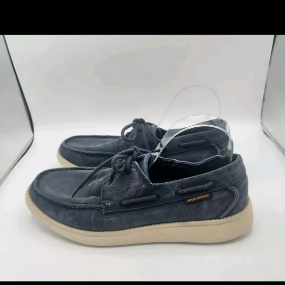 Skechers Mens Status 2.0 Lorano Navy Blue Lace Up Shoes Size 11 Mens New