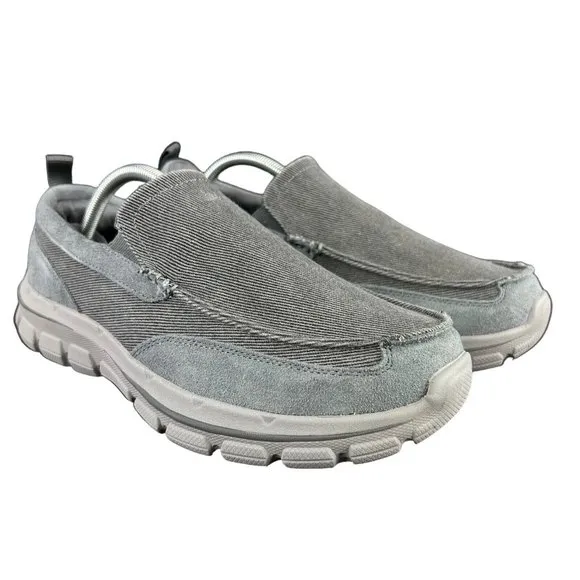 Skechers Palmero Matthis Charcoal Grey Slip On Casual Shoes Men's Sz 8.5-9.5 EE