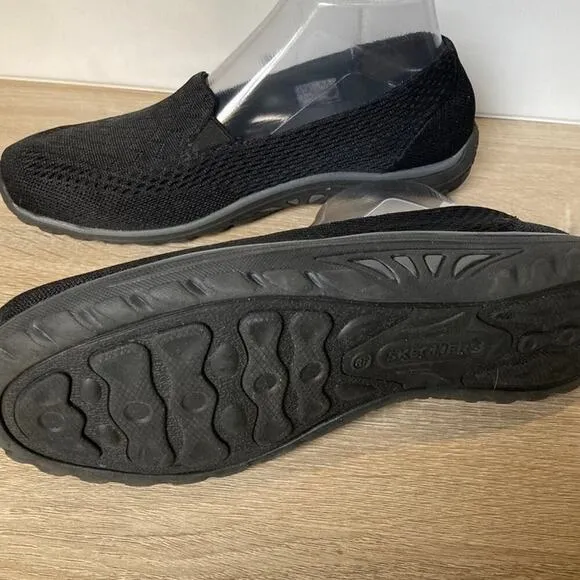 Skechers Reggae Fest Willows Black Relaxed Fit Air Cooled Memory Foam W 7.5