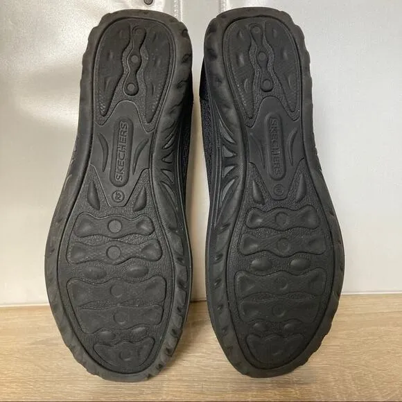 Skechers Reggae Fest Willows Black Relaxed Fit Air Cooled Memory Foam W 7.5