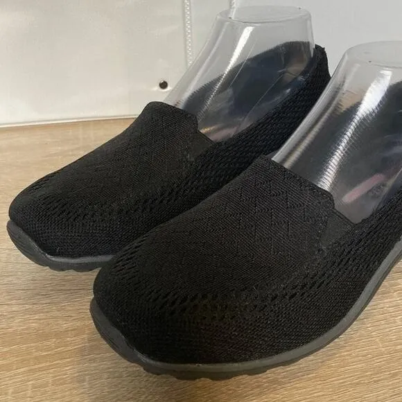 Skechers Reggae Fest Willows Black Relaxed Fit Air Cooled Memory Foam W 7.5