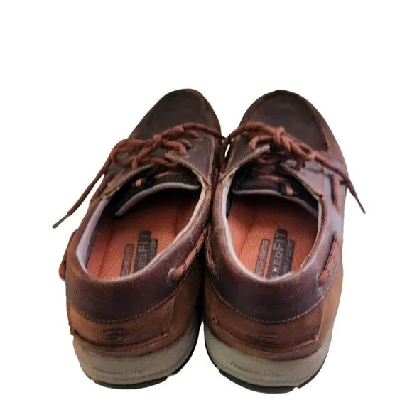 Skechers Relax Fit  Memory Foam Leather Boat Shoes Size 12