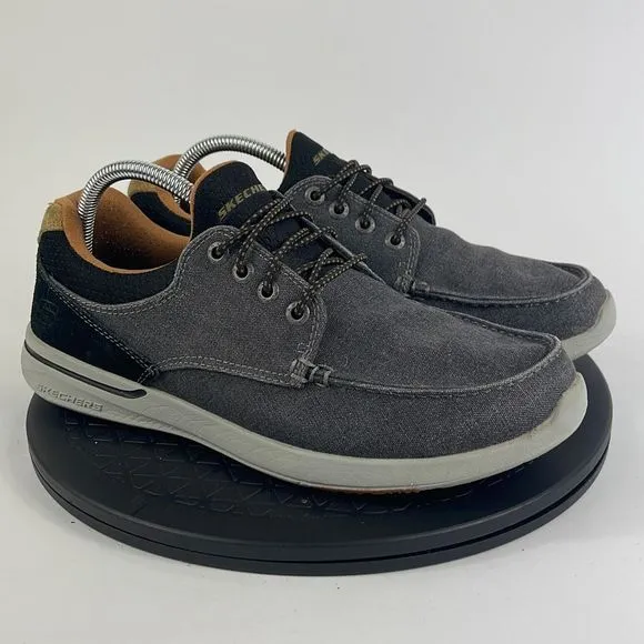 Skechers Relaxed Fit Elent Gray Casual Comfort Boat Shoes 65493 Men’s Size 9