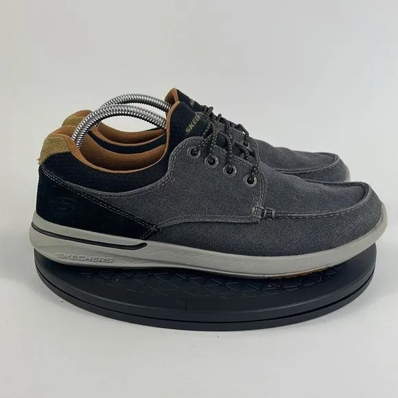 Skechers Relaxed Fit Elent Gray Casual Comfort Boat Shoes 65493 Men’s Size 9