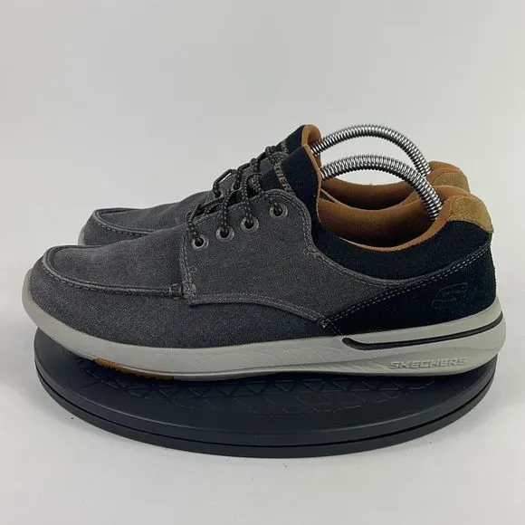 Skechers Relaxed Fit Elent Gray Casual Comfort Boat Shoes 65493 Men’s Size 9